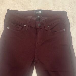 PAIGE Women's Dark burgundy Skinny Jeans